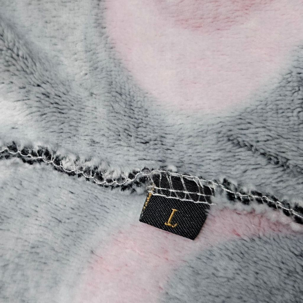 MissShorthair Large Grey Pink Heart Fleece Pajama Set - Picture 10 of 15